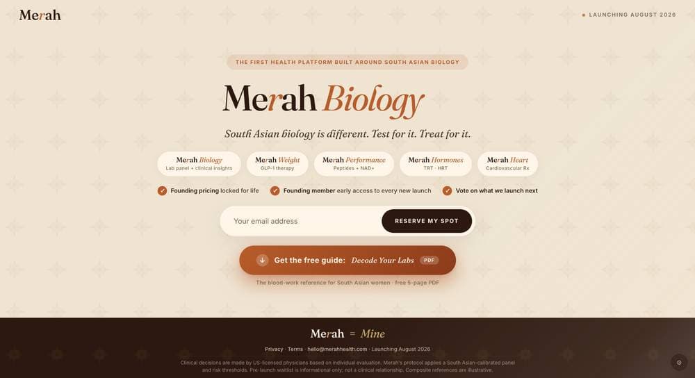 Merah Biology waitlist page