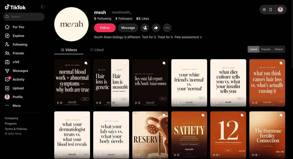TikTok profile