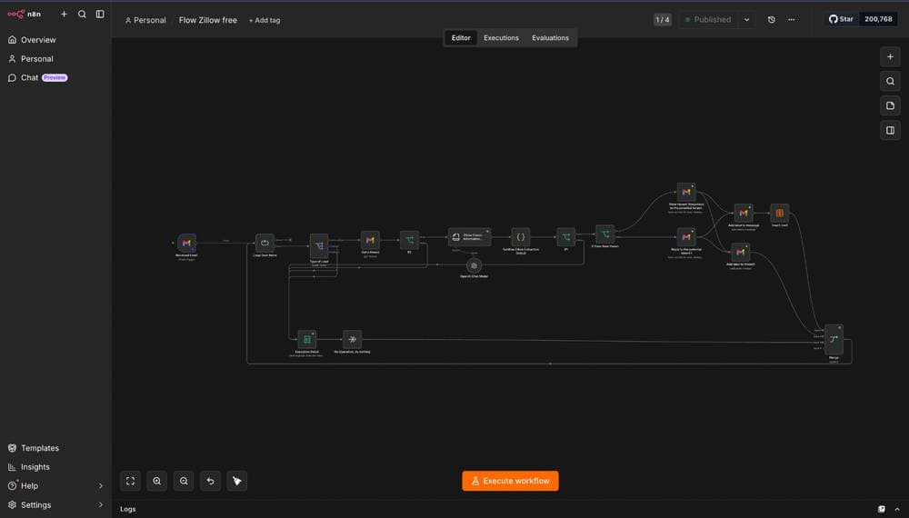 Zillow (free) workflow